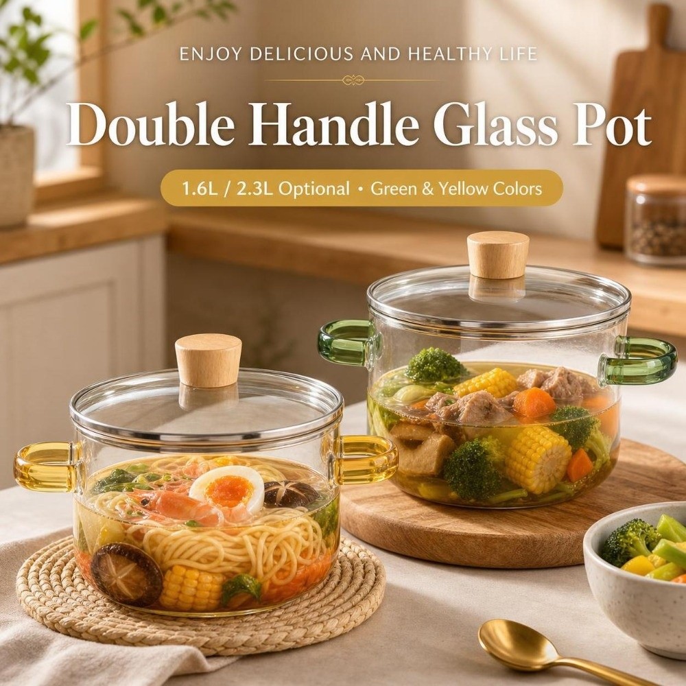 Soup Kettle Warmer - Casserole en verre épaissie 1,6/2,3 L