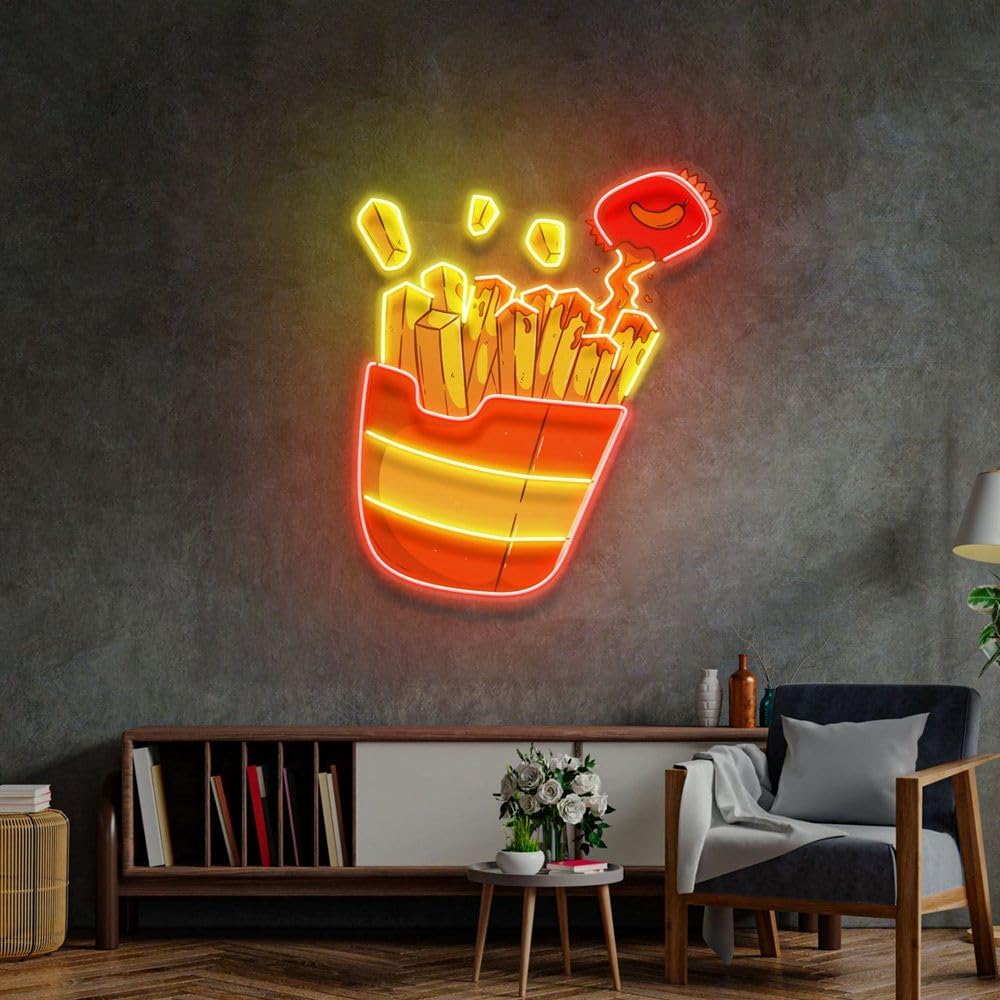 Commercial Kitchen Light - Enseigne au néon de frites personnalisée
