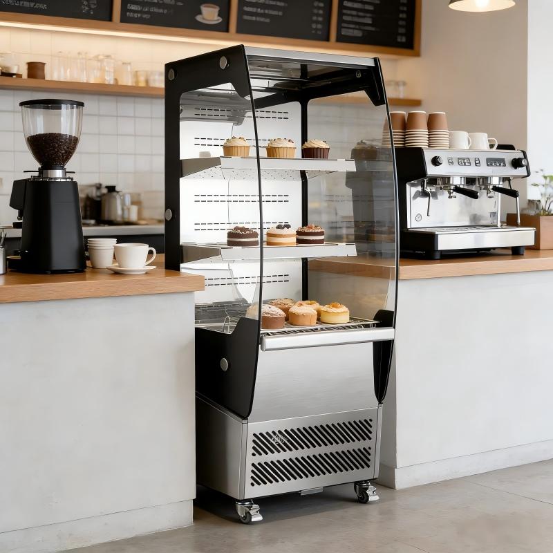 Refrigerated Display Case - Réfrigérateur commercial rotatif pour gâteaux 494x677x1455mm,