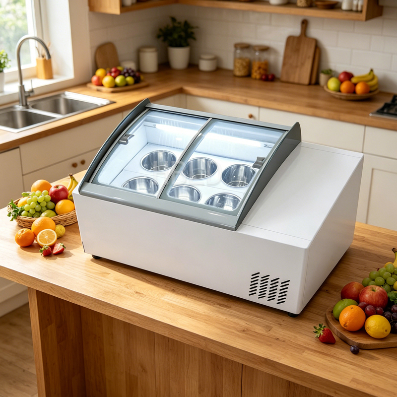 Refrigerated Display Case - Vitrine réfrigérée commerciale pour glaces et