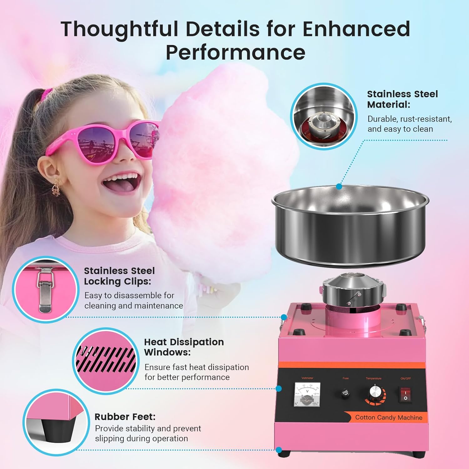 Machine à Barbe à Papa Électri - Candy Floss Machine Commercial avis et prix