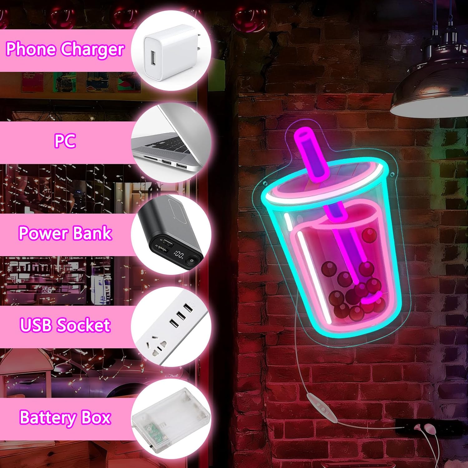 Enseigne néon Bubble Tea, lumi - Commercial Kitchen Light avis et prix